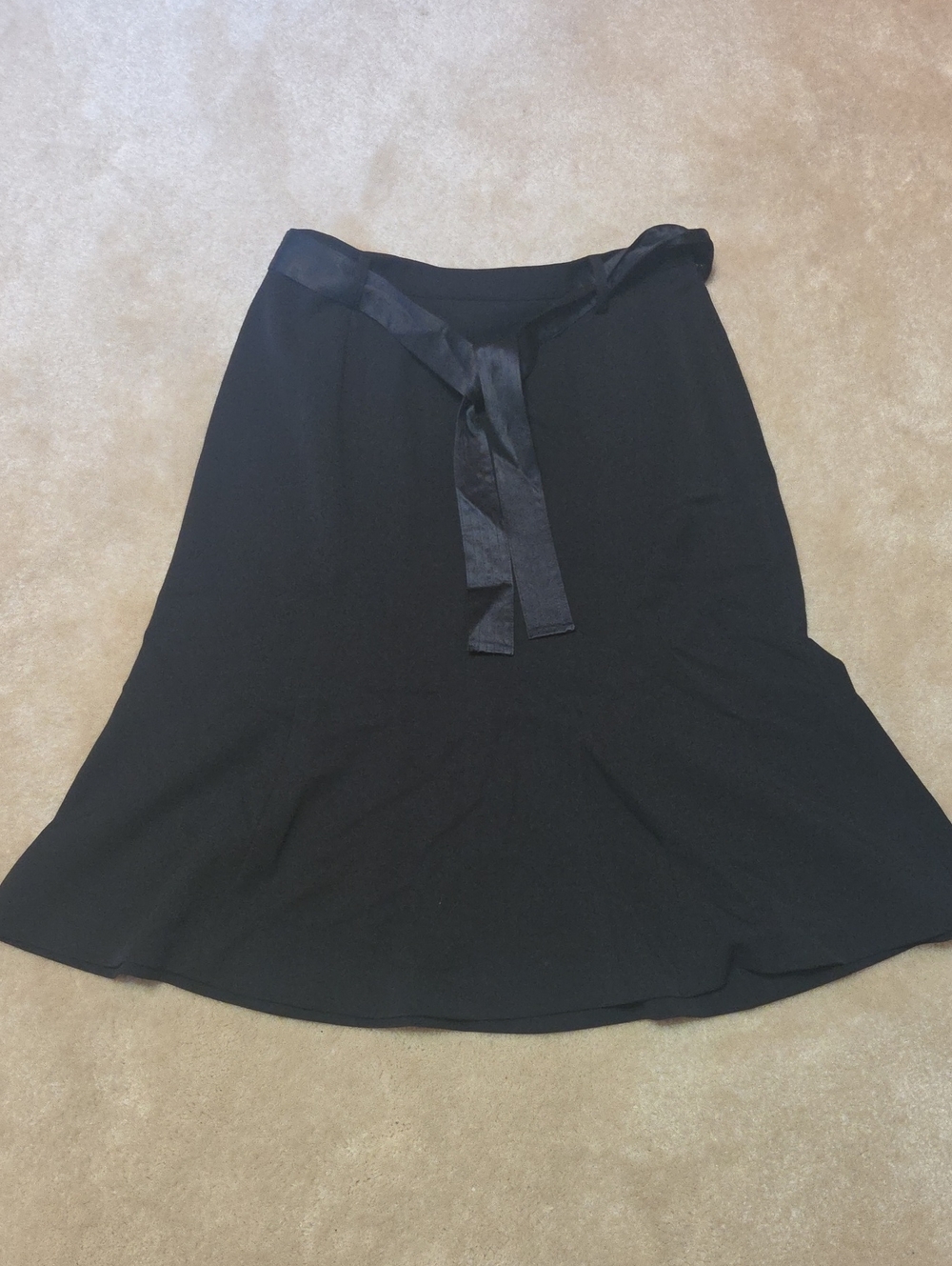 Madison Studio Black A-Line Satin Tie Skirt
